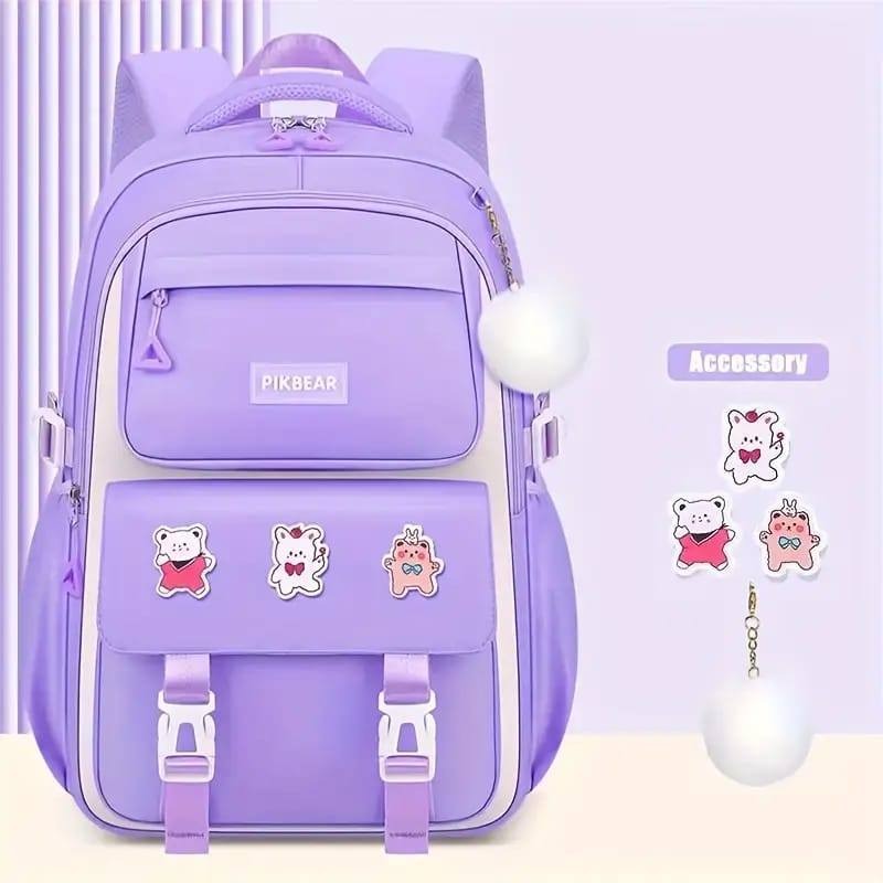 69851bbaee92e1770331066.jpg Kids Backpack Children School Bags Waterproof Primary Schoolbag Book Bag (Purple) - Image 1