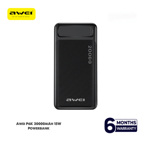 E31F1x4J1N5iz7F1iAUnZ8nrhYYzkFyIuoW1SRPD.png Awei P6K 20000mAh Power Bank - Image 1