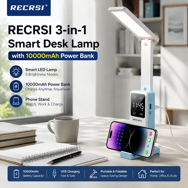 RECRSI 3-in-1 Smart Desk Lamp
