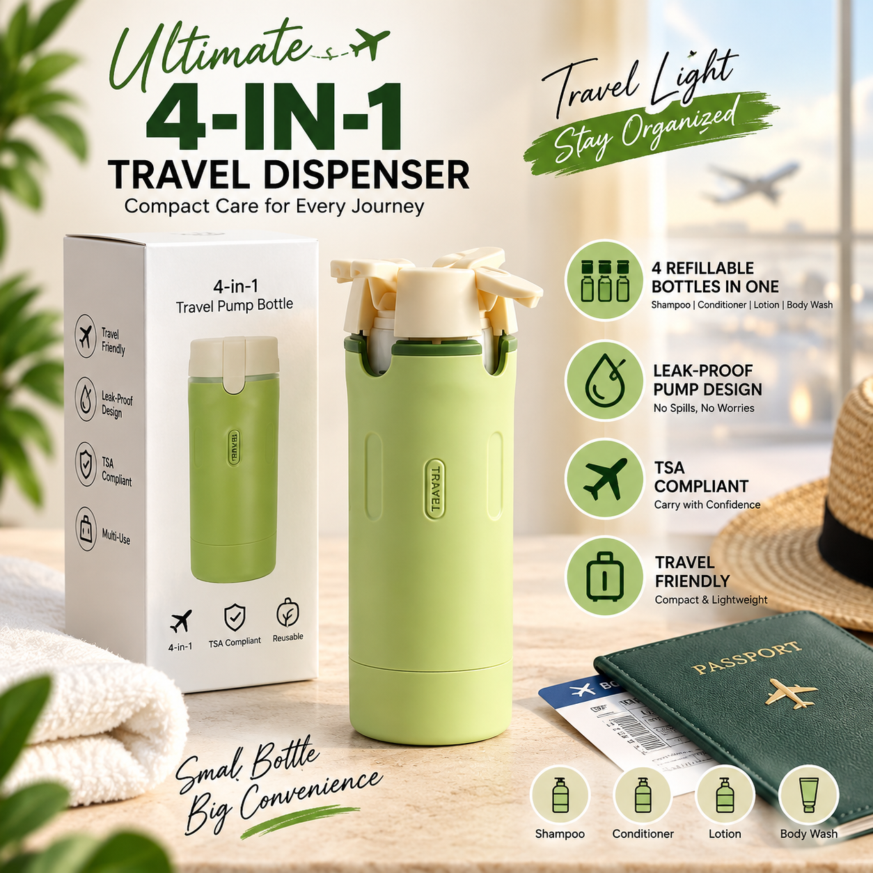 UplfWAIYEWctjFNd63o5rD1esRRpJvEPGbHxDwrO 4-in-1 Travel Dispenser Bottle Set - Image 1