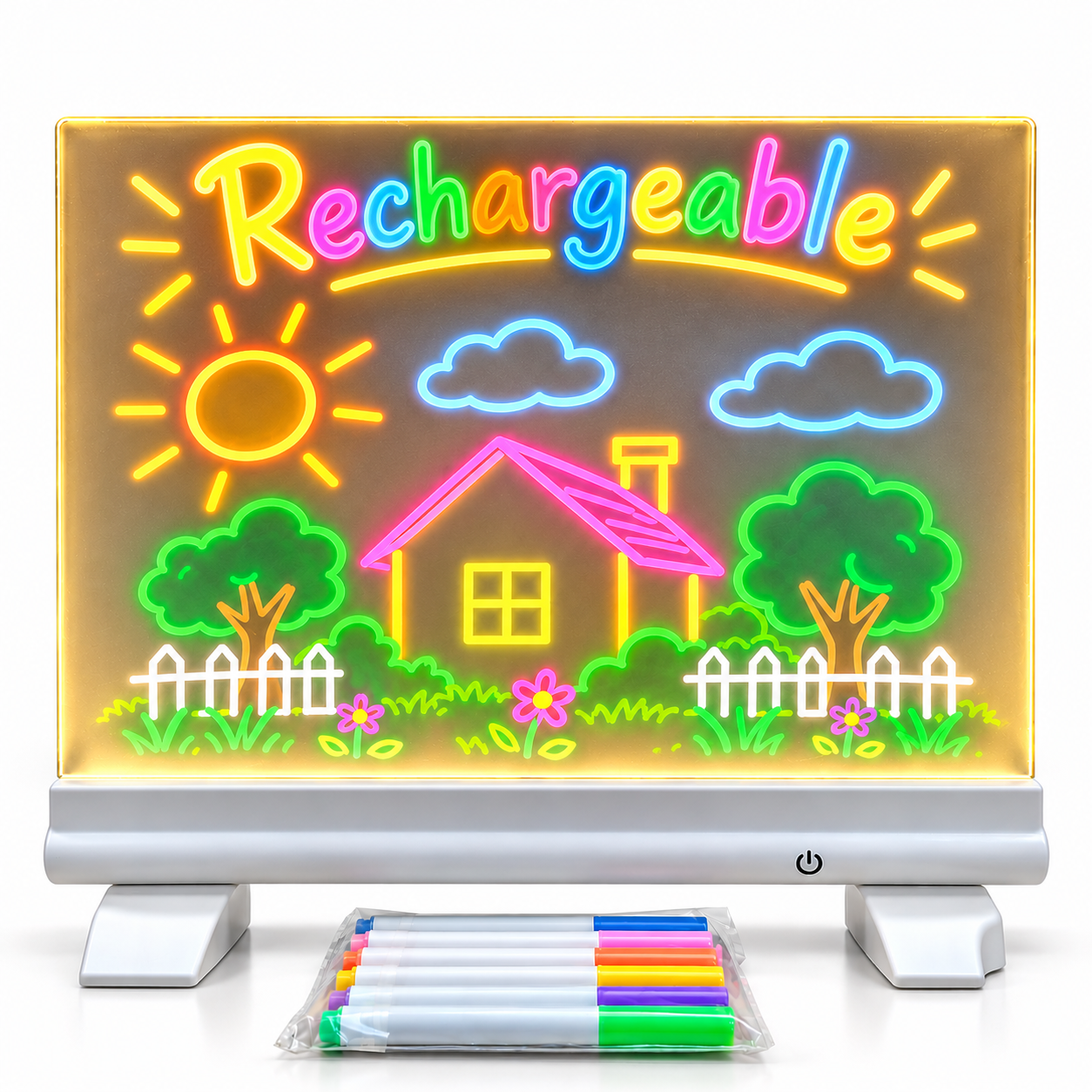 dhYwAh3ntAGWBib2Y6Uu2rR0vD9CkxuQF4vhqG2h Rechargeable LED Acrylic Writing Board - Image 1